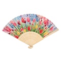 Typisch Hollands Hand fan - with tulips Dutch Beauty
