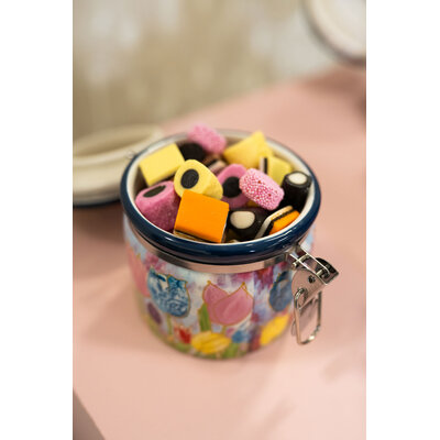 Typisch Hollands Storage jar - tulips Dutch beauty 14cm