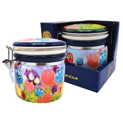 Typisch Hollands Storage jar - tulips Dutch beauty 14cm
