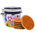 Ter Steege souvenirs Stroopwafels in a jar - tulips Dutch beauty 14cm