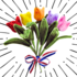 Matix Tulpenboeketje - Chenille in Delfts blauwe vaas