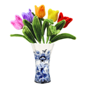 Typisch Hollands Tulip bouquet - Chenille in Delft blue vase
