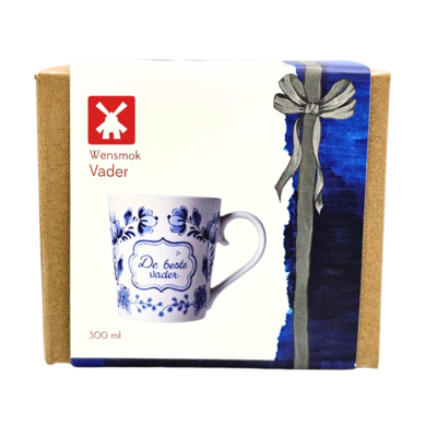 Heinen Delfts blauw Großer Wunschbecher in Delfter Blau – Der beste Vater
