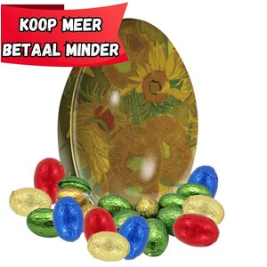 Typisch Hollands Easter egg (tin) filled with chocolate eggs - (Sunflowers)