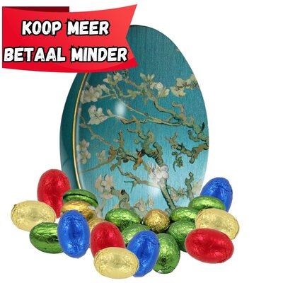 Typisch Hollands Easter egg (tin) filled with chocolate eggs - Almond Blossom