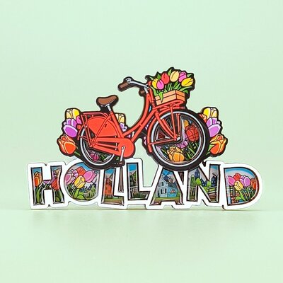 Matix Magneet Holland ( fiets en tulpen ) letters.