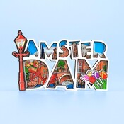 Matix  Magnet Amsterdam (bicycle and tulips) letters.