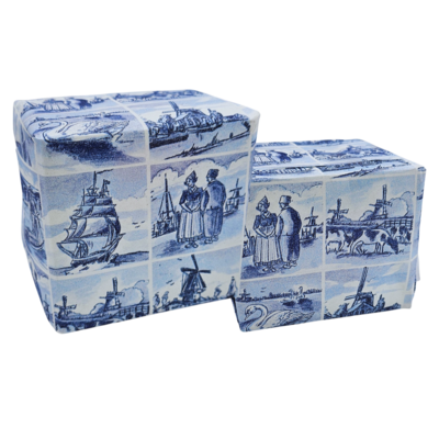 Typisch Hollands Delft Blue wrapping paper roll - 30cm, 3 meters long