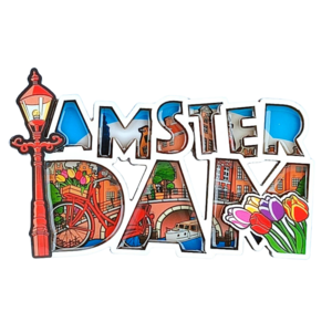 Matix Magnet Amsterdam (Fahrrad und Tulpen) Buchstaben.