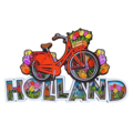 Typisch Hollands Magnet Holland (bicycle and tulips) letters.
