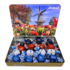 Typisch Hollands Souvenir tin - Windmill and tulip field - 16 chocolate balls
