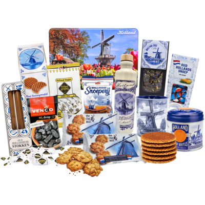typisch-hollands-geschenkpakket Typisch Hollands lekkernijen-pakket ( in Holland postdoos)