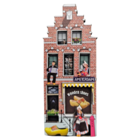 Typisch Hollands Magnet - Amsterdam - Facade House 3D Wooden Shoes