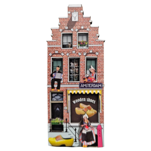 TTD Gifts Magnet – Amsterdam – Fassadenhaus 3D-Holzschuhe