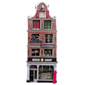 Typisch Hollands Magneet - Amsterdam - Gevelhuisje 3D Weedshop