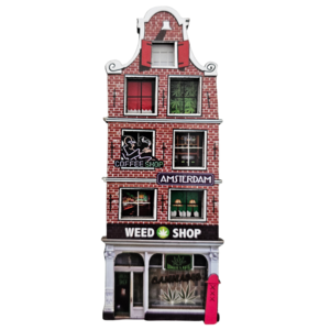 Typisch Hollands Magneet - Amsterdam - Gevelhuisje 3D Weedshop