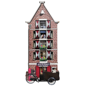 TTD Gifts Magneet - Amsterdam - Gevelhuisje 3D Pakhuis Bakfiets