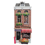 Typisch Hollands Magneet - Amsterdam - Gevelhuisje 3D Herenhuis Tulip Flower Shop