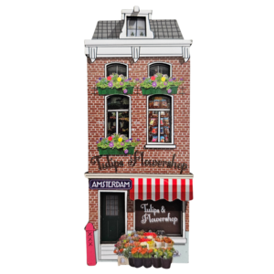 TTD Gifts Magnet - Amsterdam - Facade House 3D Mansion Tulip Flower Shop