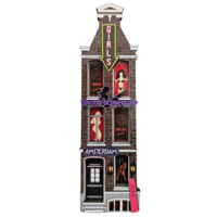 Typisch Hollands Magnet – Amsterdam – Fassadenhaus 3D Amsterdamer Mädchen