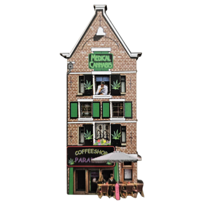 Typisch Hollands Magneet - Amsterdam - Gevelhuisje 3D Coffeeshop