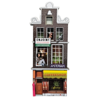 Typisch Hollands Magneet - Amsterdam - Gevelhuisje 3D Coffeeshop