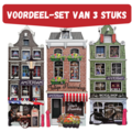 TTD Gifts Magnet set - Amsterdam - Facade houses shopping street