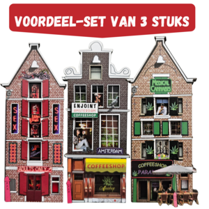 TTD Gifts Magneten set - Amsterdam - Gevelhuisjes Red Light district