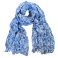 TTD Gifts Ladies' scarf with tulip print - Delft blue