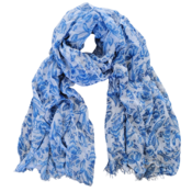 Holland fashion Damenschal mit Tulpenmuster – Delfter Blau