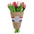 Typisch Hollands Wooden tulips (20cm) in a mixed bouquet. - Red and white
