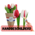 TTD Gifts Wooden tulips (20cm) in a mixed bouquet. - Red and white