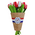 Typisch Hollands Wooden tulips (20cm) in a mixed bouquet. - Red and white