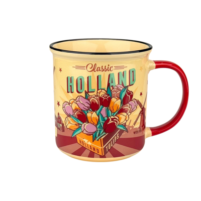 Matix Grote mok in geschenkdoos - Vintage Holland Tulpen en Fiets