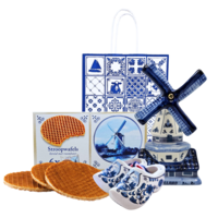 Typisch Hollands Geschenktasje - Typisch Hollands - Molen - stroopwafels en klompjes