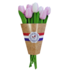 Typisch Hollands Wooden tulips (20cm) in a mixed bouquet. -Pink-white and white-pink