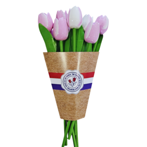 TTD Gifts Wooden tulips (20cm) in a mixed bouquet. - Pink and white and white and pink
