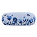 Ter Steege souvenirs Brillenkoker - Wit met blauwe tulpen en een vlinder.