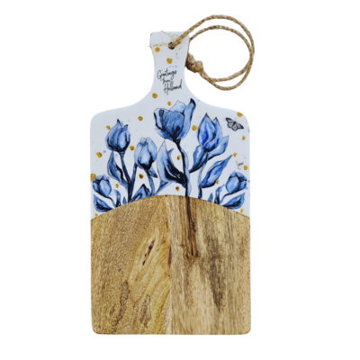 Typisch Hollands Cheese board with blue tulips - Holland