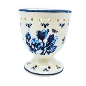 Ter Steege souvenirs Egg cup white with blue tulips
