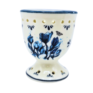 Ter Steege souvenirs Eierdop wit met blauwe tulpen
