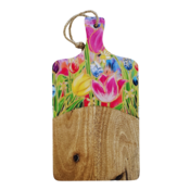 Typisch Hollands Käsebrett mit holländischen Tulpen, 25 x 13 cm