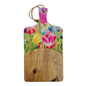 Typisch Hollands Cheese board with Dutch tulips 25x13 cm