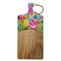 Typisch Hollands Cheese board with Dutch tulips 35x16 cm