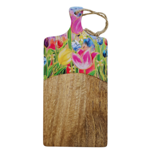 Typisch Hollands Käsebrett mit holländischen Tulpen, 35 x 16 cm