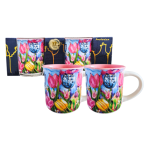 Typisch Hollands Gift set of 2 Coffee Cups - colorful tulips - Rick Triest