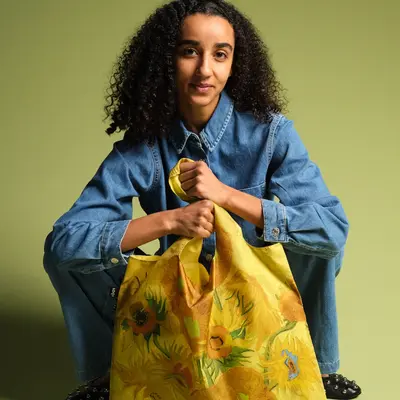 Typisch Hollands LOQI Recycled Foldable Bag Sunflowers - van Gogh