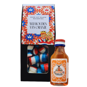 Typisch Hollands Gift set - We love Orange - Orange shot & Holland cushions