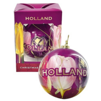 TTD Gifts Dutch Christmas bauble with tulip decoration - in gift box