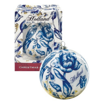 TTD Gifts Delft Blue Holland Christmas bauble flowers - tulips